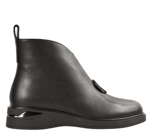 Ghete elegante, dama, KARISMA, JY70002B negru, piele naturala